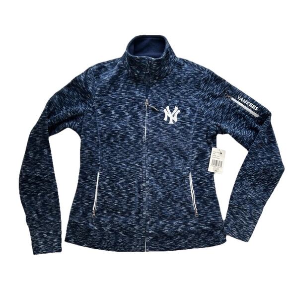Genuine Merchandise Jackets & Blazers - New York Yankees Fleece Jacket Womens Small Full Zip Blue Genuine Merchandise